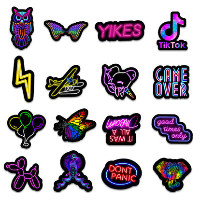 50 New Neon Stickers Car Trunk Phone Water Cup Decoration Stickers Stationery