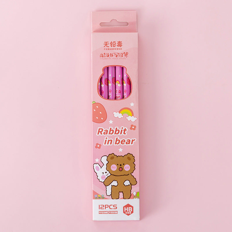 Writing Drawing Pencil With Eraser Stationery Essentials