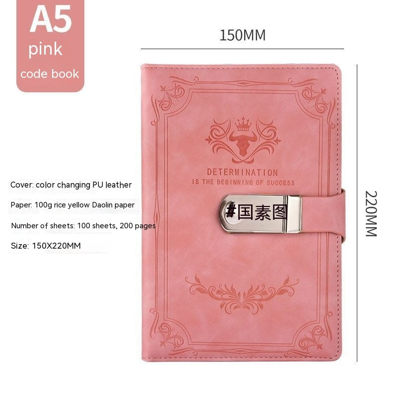 A5 Retro Codebook Journal With Lock Stationery Pages