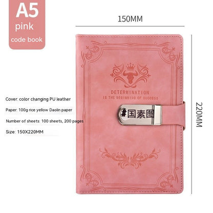 A5 Retro Codebook Journal With Lock Stationery Pages