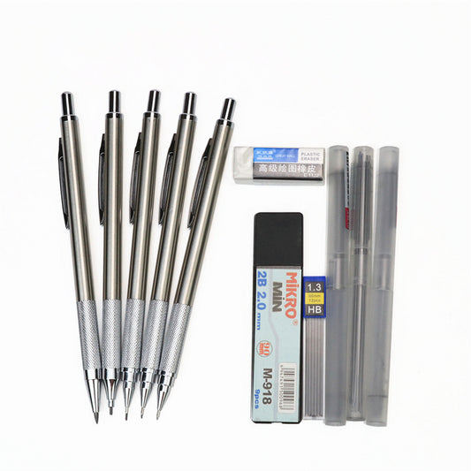 Stainless Steel Mechanical Pencil For Writing And Drawing Design For Students Stationery Essentials
