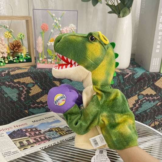 Plush Boxing Hand Puppet Dinosaur Toy Animal Sound Playmates